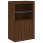 Preview: Beistellschrank mit LED-Leuchten Braun Eiche Holzwerkstoff