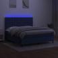 Preview: Boxspringbett mit Matratze & LED Blau 160x200 cm Stoff