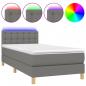 Preview: Boxspringbett mit Matratze & LED Dunkelgrau 100x200 cm Stoff