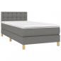 Preview: Boxspringbett mit Matratze & LED Dunkelgrau 100x200 cm Stoff