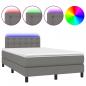 Preview: Boxspringbett mit Matratze & LED Dunkelgrau 120x200 cm Stoff