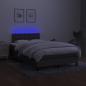 Preview: Boxspringbett mit Matratze & LED Dunkelgrau 120x200 cm Stoff