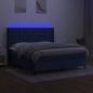 Preview: Boxspringbett mit Matratze & LED Blau 160x200 cm Stoff