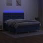 Preview: Boxspringbett mit Matratze & LED Blau 160x200 cm Stoff