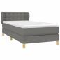 Preview: Boxspringbett mit Matratze Dunkelgrau 100x200 cm Stoff