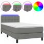 Preview: Boxspringbett mit Matratze & LED Dunkelgrau 100x200 cm Stoff