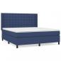 Preview: Boxspringbett mit Matratze Blau 160x200 cm Stoff