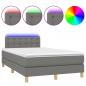 Preview: Boxspringbett mit Matratze & LED Dunkelgrau 120x200 cm Stoff 