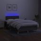 Preview: Boxspringbett mit Matratze & LED Dunkelgrau 120x200 cm Stoff 