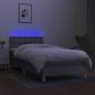 Preview: Boxspringbett mit Matratze & LED Hellgrau 80x200 cm Stoff