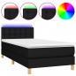 Preview: Boxspringbett mit Matratze & LED Schwarz 100x200 cm Stoff