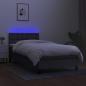 Preview: Boxspringbett mit Matratze & LED Dunkelgrau 80x200 cm Stoff