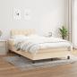 Preview: ARDEBO.de - Boxspringbett mit Matratze Creme 120x200 cm Stoff