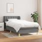 Preview: ARDEBO.de - Boxspringbett mit Matratze Dunkelgrau 80x200 cm Stoff