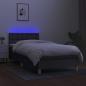 Preview: Boxspringbett mit Matratze & LED Dunkelgrau 80x200 cm Stoff