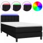 Preview: Boxspringbett mit Matratze & LED Schwarz 100x200 cm Stoff