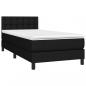 Preview: Boxspringbett mit Matratze & LED Schwarz 100x200 cm Stoff