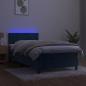 Preview: Boxspringbett mit Matratze & LED Dunkelblau 90x200 cm Samt