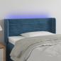 Preview: ARDEBO.de - LED Kopfteil Dunkelblau 93x16x78/88 cm Samt