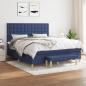 Preview: ARDEBO.de - Boxspringbett mit Matratze Blau 160x200 cm Stoff