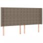 Preview: LED Kopfteil Taupe 163x16x118/128 cm Stoff