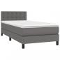 Preview: Boxspringbett mit Matratze & LED Grau 100x200 cm Kunstleder