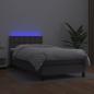 Preview: Boxspringbett mit Matratze & LED Grau 100x200 cm Kunstleder