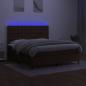 Preview: Boxspringbett mit Matratze & LED Dunkelbraun 160x200 cm Stoff