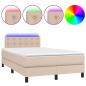 Preview: Boxspringbett mit Matratze & LED Cappuccino-Braun 120x200cm