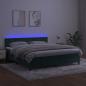 Preview: Boxspringbett mit Matratze & LED Dunkelgrün 160x200 cm Samt