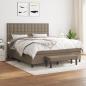 Preview: ARDEBO.de - Boxspringbett mit Matratze Taupe 160x200 cm Stoff