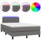 Preview: Boxspringbett mit Matratze & LED Grau 120x200 cm Kunstleder