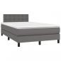 Preview: Boxspringbett mit Matratze & LED Grau 120x200 cm Kunstleder