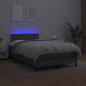 Preview: Boxspringbett mit Matratze & LED Grau 120x200 cm Kunstleder