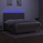 Preview: Boxspringbett mit Matratze & LED Taupe 160x200 cm Stoff