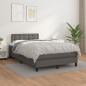 Preview: ARDEBO.de - Boxspringbett mit Matratze Grau 120x200 cm Kunstleder