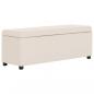 Preview: ARDEBO.de - Bank mit Staufach 116 cm Creme Polyester