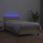 Preview: Boxspringbett mit Matratze & LED Cappuccino-Braun 100x200cm