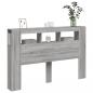 Preview: LED-Kopfteil Grau Sonoma 160x18,5x103,5 cm Holzwerkstoff