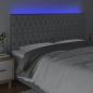 Preview: LED Kopfteil Hellgrau 180x7x118/128 cm Stoff