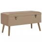 Preview: ARDEBO.de - Bank mit Stauraum 80 cm Beige Samt