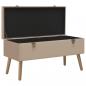 Preview: Bank mit Stauraum 80 cm Beige Samt