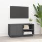 Preview: ARDEBO.de - TV-Schrank Grau 80x35x40,5 cm Massivholz Kiefer