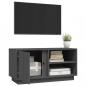 Preview: TV-Schrank Grau 80x35x40,5 cm Massivholz Kiefer