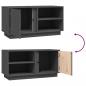 Preview: TV-Schrank Grau 80x35x40,5 cm Massivholz Kiefer