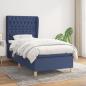 Preview: ARDEBO.de - Boxspringbett mit Matratze Blau 100x200 cm Stoff