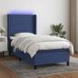 Preview: ARDEBO.de - Boxspringbett mit Matratze & LED Blau 100x200 cm Stoff