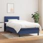 Preview: ARDEBO.de - Boxspringbett mit Matratze Blau 100x200 cm Stoff