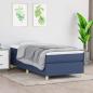 Preview: ARDEBO.de - Boxspringbett mit Matratze Blau 100x200 cm Stoff