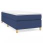 Preview: Boxspringbett mit Matratze Blau 100x200 cm Stoff